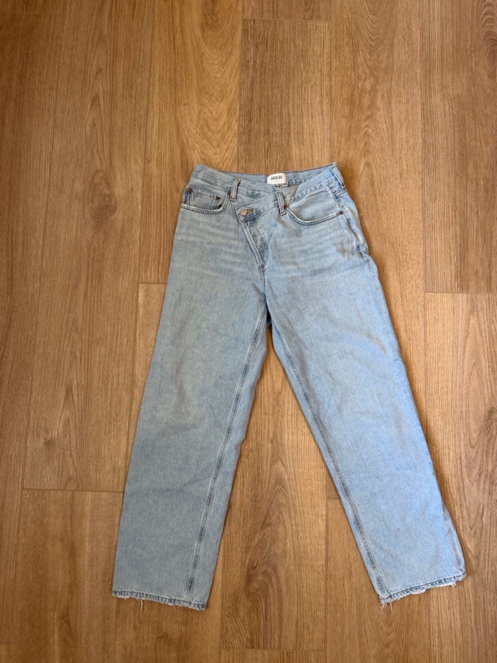 Agolde Light Blue High-Rise Straight Jeans